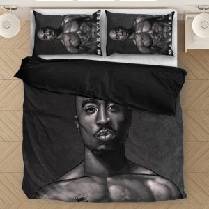 2pac Shakur Makaveli Black White Portrait Wonderful Bedding Set - Rappers Merch