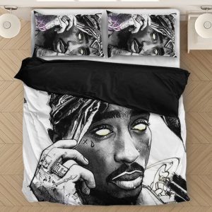 2pac Shakur Makaveli Zombie Design Illustration Bedding Set - Rappers Merch