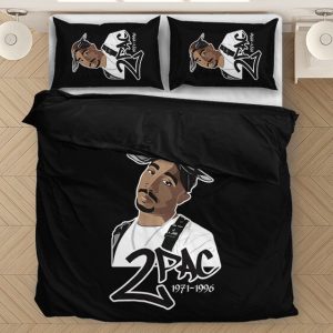 Bộ đồ giường 2pac Shakur Sticker Art Design Dope Black - Rappers Merch