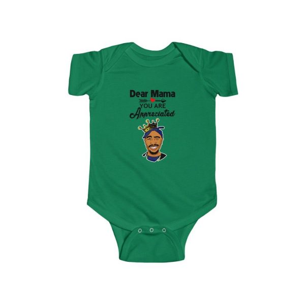 Dear Mama You Are Appreciated 2Pac Makaveli Cute Baby Onesie - Rappers Merch