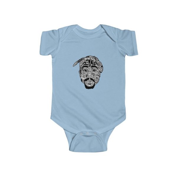 Tribute To 2pac All Eyez On Me Thug Life Face Baby Bodysuit - Rappers Merch