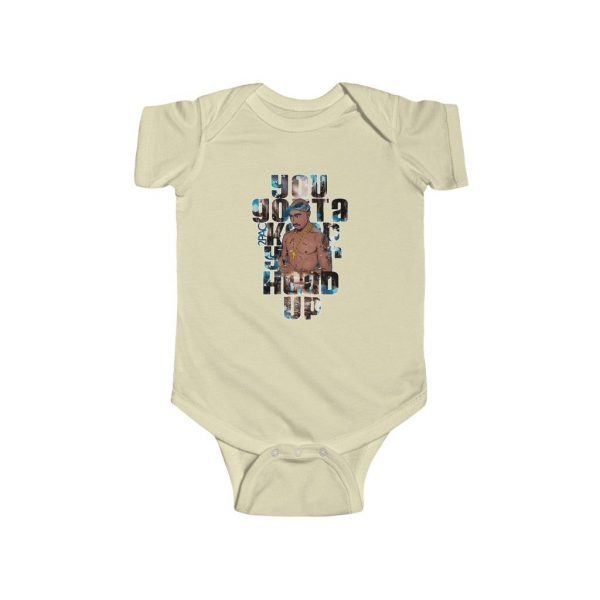 Tupac Shakur You Gotta Keep Your Head Up Art Cool Baby Onesie - Rappers Merch