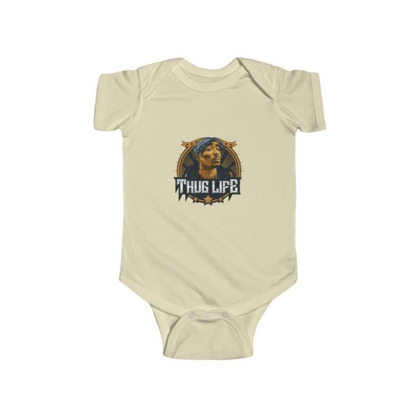 Tupac Shakur Thug Life Golden Icon Baby Toddler Bodysuit - Rappers Merch