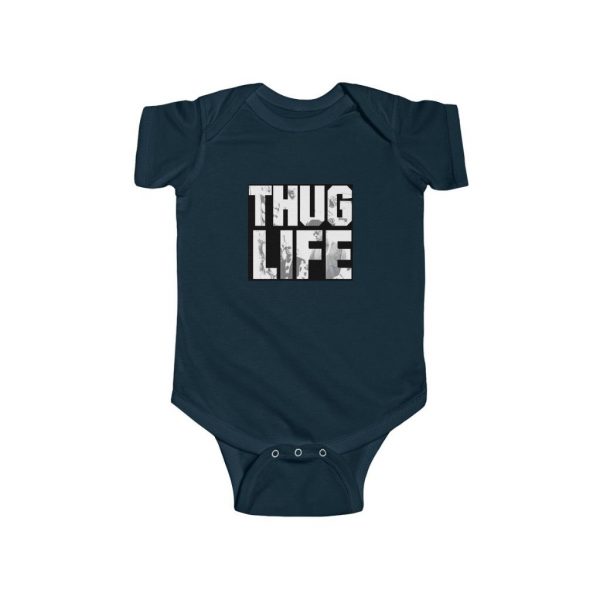 Thug Life Tupac Makaveli Shakur Minimalist Baby Bodysuit - Rappers Merch