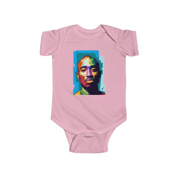 Abstract 2pac Amaru Shakur Colorful Portrait Baby Onesie - Rappers Merch