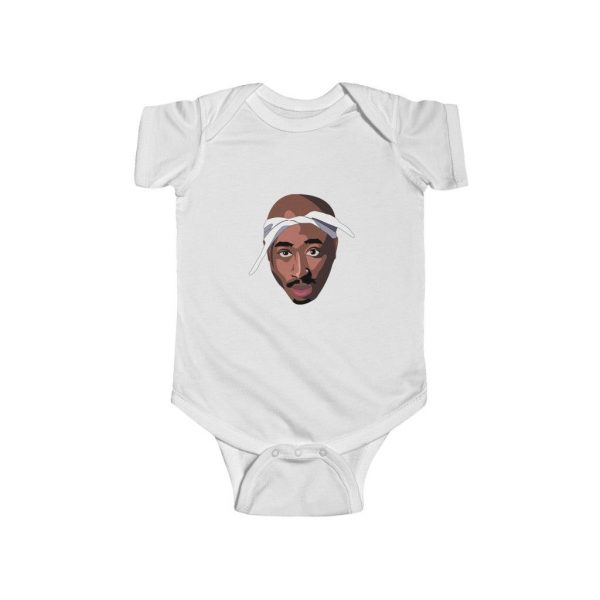 Legendary Rapper Tupac Shakur Head Art Baby Toddler Onesie - Rappers Merch