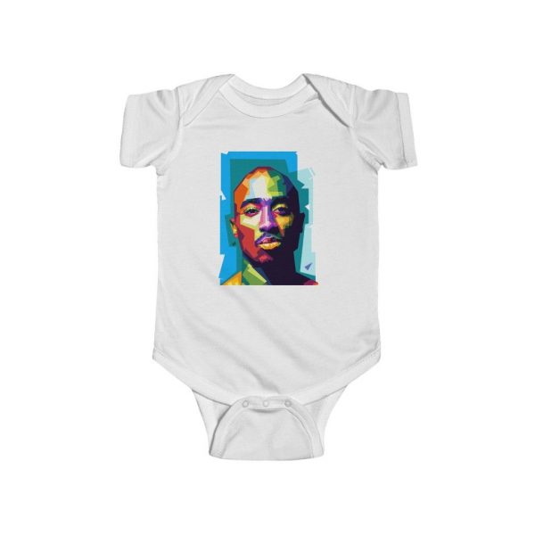 Abstract 2pac Amaru Shakur Colorful Portrait Baby Onesie - Rappers Merch