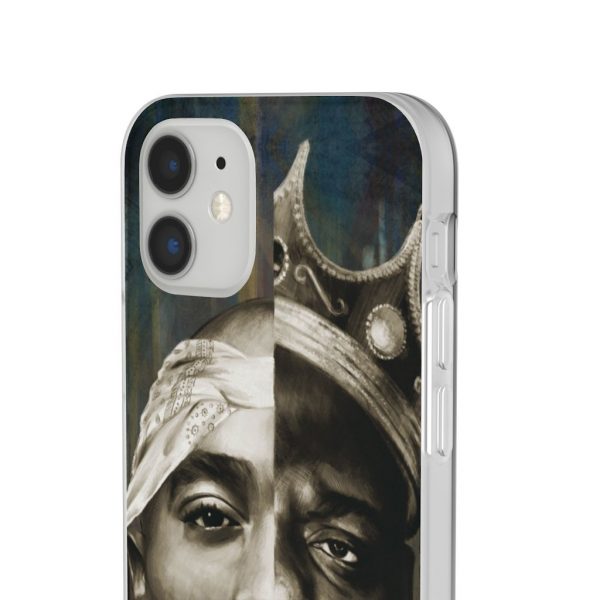 Rappers 2Pac Makaveli & Biggie Half Face Design iPhone 12 Case - Rappers Merch