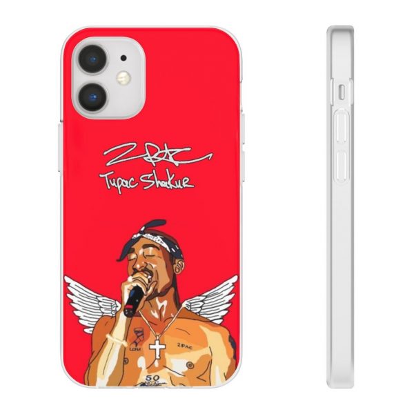 Angel 2Pac Makaveli Shakur Singing Awesome Red iPhone 12 Case - Rappers Merch
