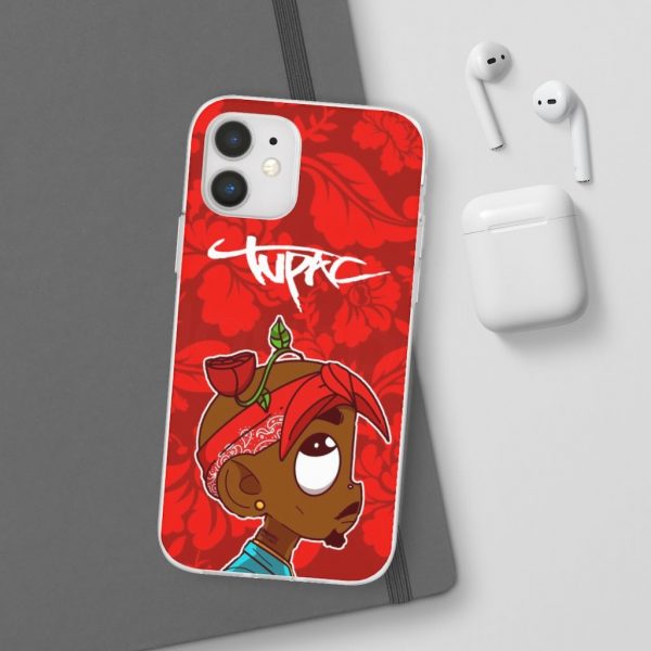 Tupac Shakur Makaveli Red Rose Art Awesome iPhone 12 Case - Rappers Merch