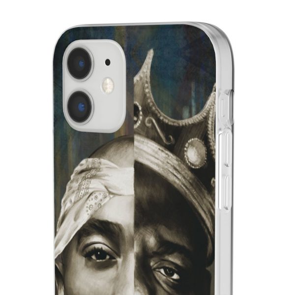 Rappers 2Pac Makaveli & Biggie Half Face Design iPhone 12 Case - Rappers Merch