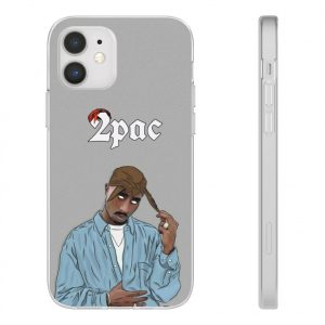 Awesome Hip-Hop Legend Tupac Makaveli Gray iPhone 12 Case - Rappers Merch