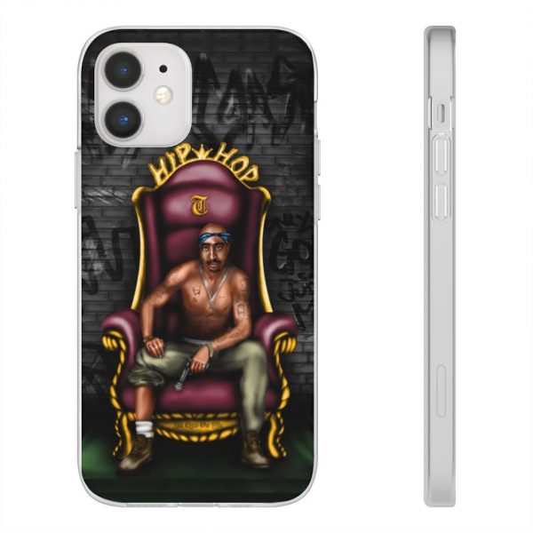 Hip-Hop King Tupac Shakur Sitting Badass iPhone 12 Case - Rappers Merch