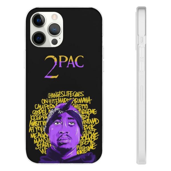 2Pac Amaru Shakur Greatest Songs Artwork Cool iPhone 12 Case - Rappers Merch