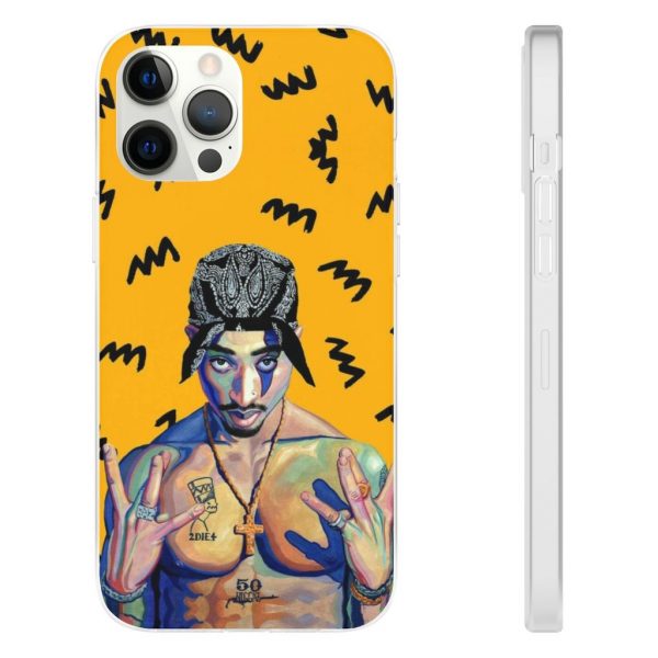 2pac Shakur Thug Life Pose Awesome Yellow iPhone 12 Case - Rappers Merch
