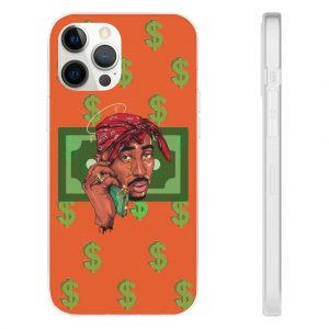 Tupac Makaveli Shakur Dollar Art Cool Orange iPhone 12 Case - Rappers Merch