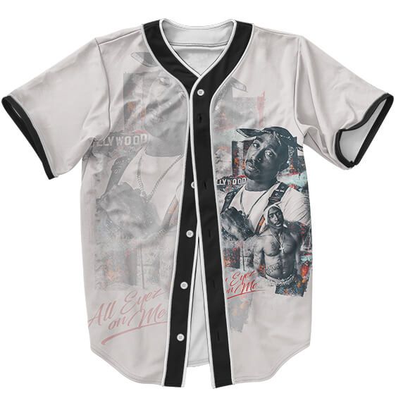 All Eyez On Me Tupac Amaru Dope Collage Art Baseball Jersey - Rappers Merch