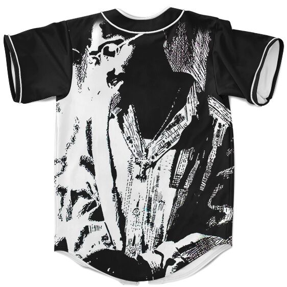 Awesome Black and White Sketch Art Tupac Amaru Baseball Jersey - Rappers Merch