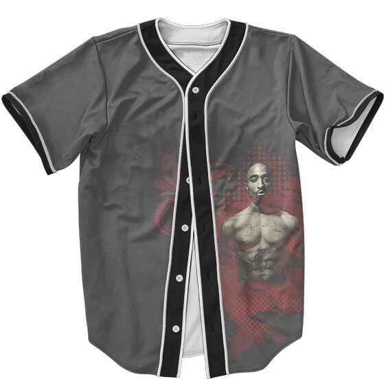 Awesome Legend Rapper Tupac Makaveli Dope Grey Baseball Jersey - Rappers Merch