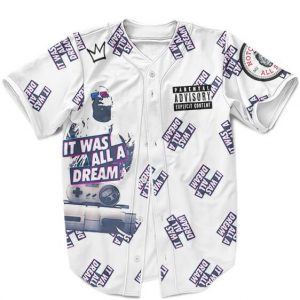 Awesome The Notorious BIG All Stars White Pattern Baseball Shirt - Rappers Merch