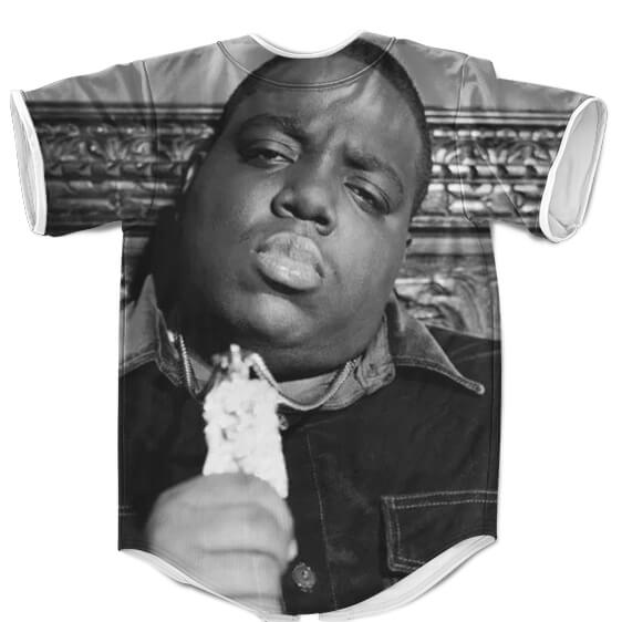 Big Poppa Biggie Smalls All Over Print Gray Awesome Baseball Jersey - Rappers Merch
