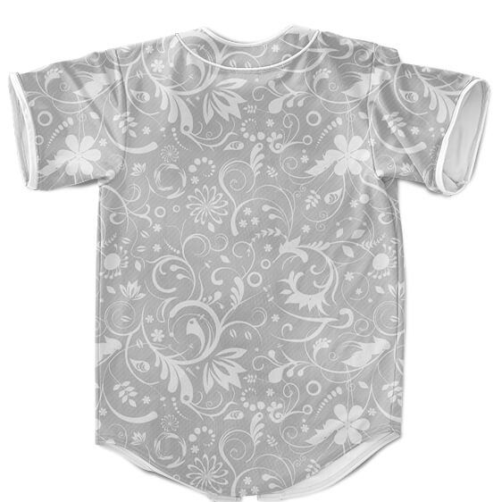 Big Poppa The Notorious BIG Supreme Inspired Gray Floral Baseball Jersey - Rappers Merch