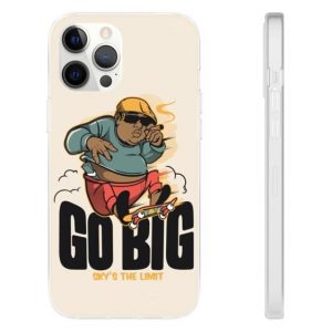 Biggie Riding Skateboard Go Big Sky & #039; s The Limit iPhone 12 Case - Rappers Merch