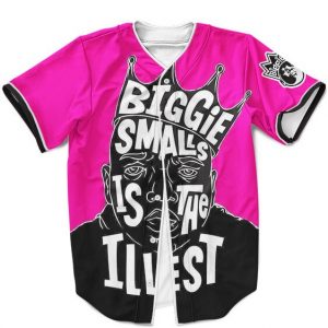 Biggie Smalls là phong cách văn hóa đại chúng tồi tệ nhất Neon Pink Cool Baseball Jersey - Rappers Merch