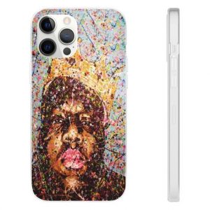 Biggie Smalls Paint Splattered Art iPhone 12 Fitted Cover - Rappers Merch