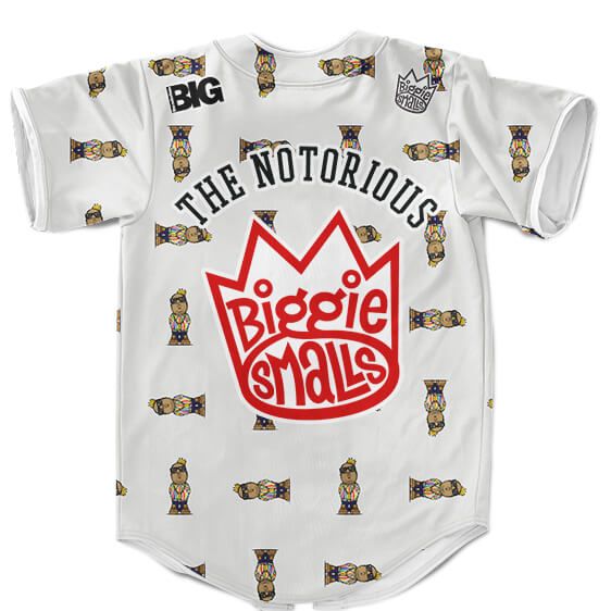 Biggie Smalls The Notorious BIG Minimalist Pattern Gray Cool Baseball Shirt - Rappers Merch