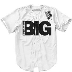 Biggie Smalls Chiếc áo bóng chày màu trắng tối giản tuyệt vời khét tiếng BIG - Rappers Merch