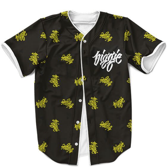 Biggie Smalls Thug Simple Elegant Yellow Black Pattern Baseball Jersey - Rappers Merch
