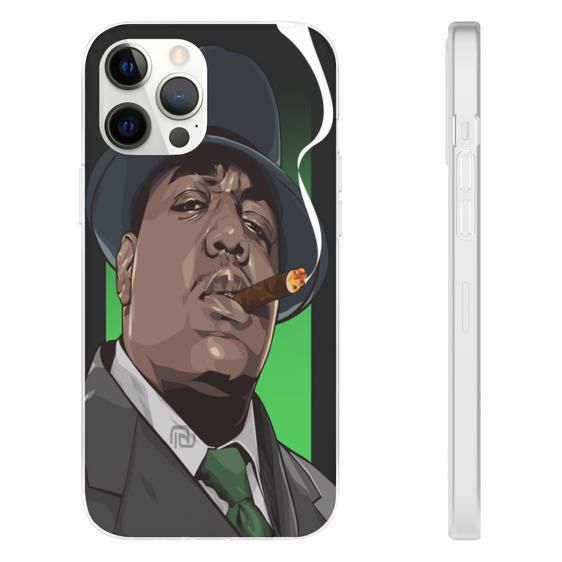 Biggie Wearing Suit Smoking A Cigar iPhone 12 Fitted Cover - Rappers Merch