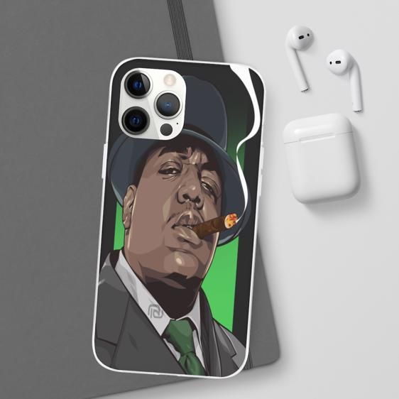 Biggie Wearing Suit Smoking A Cigar iPhone 12 Fitted Cover - Rappers Merch