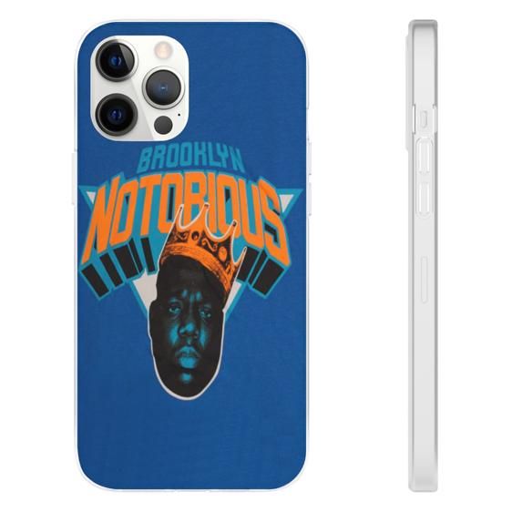 Brooklyn Notorious Biggie Head Logo Blue iPhone 12 Cover - Rappers Merch