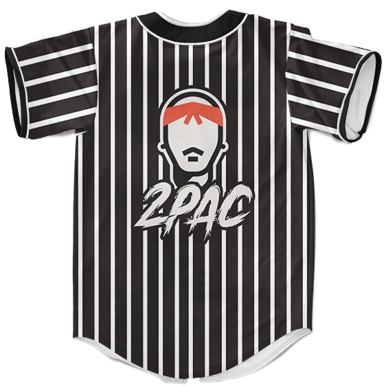 Classic Icon 2Pac Shakur Hip Hop Legend Striped Baseball Jersey - Rappers Merch