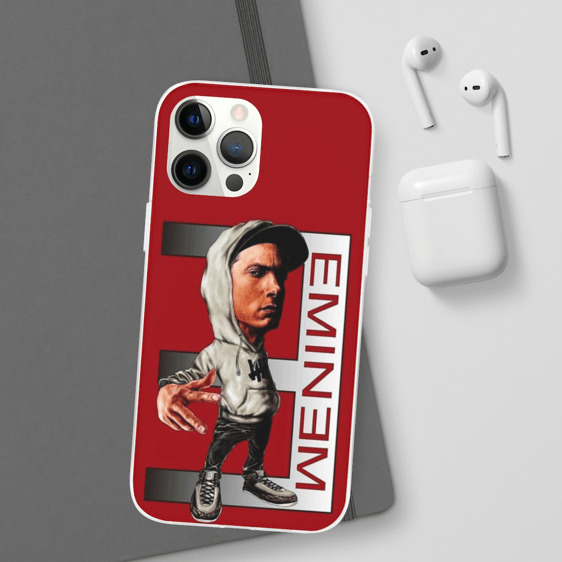Cool Eminem Caricature Art Red iPhone 12 Bumper Case - Rappers Merch