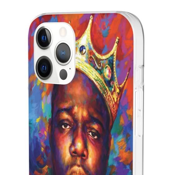 Crowned Biggie Smalls Abstract Multicolor Art iPhone 12 Cover - Rappers Merch