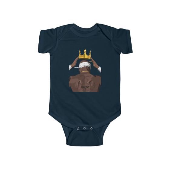 Crowning Legend 2Pac Makaveli Back View Dope Baby Bodysuit - Rappers Merch