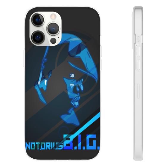 East Coast Notorious B.I.G. Blue Silhouette iPhone 12 Cover - Rappers Merch