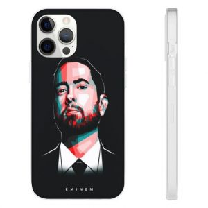 Eminem Portrait Artwork Black iPhone 12 Fitted Cover - Rappers Merch