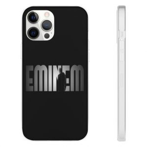 Eminem Silhouette Name Logo Black iPhone 12 Bumper Cover - Rappers Merch