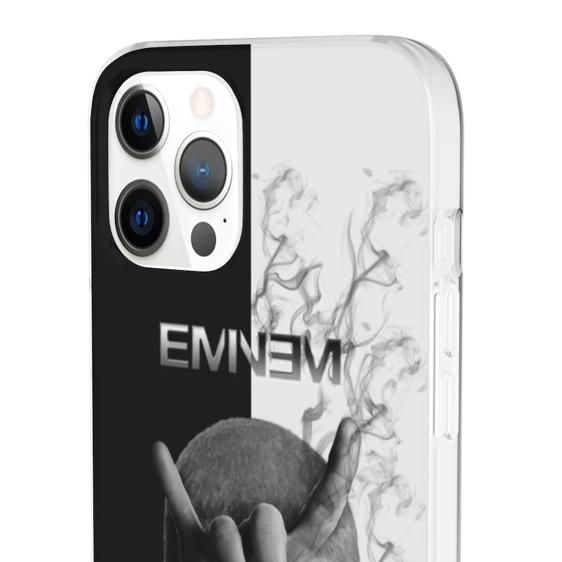 Eminem's Devil Horns Black And White iPhone 12 Case - Rappers Merch