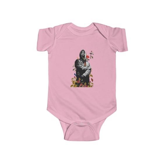 Flowers And Butterflies Tribute To 2Pac Makaveli Baby Onesie - Rappers Merch