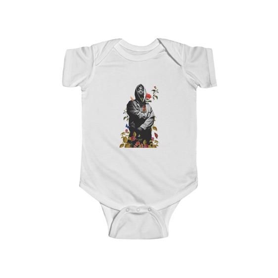 Flowers And Butterflies Tribute To 2Pac Makaveli Baby Onesie - Rappers Merch