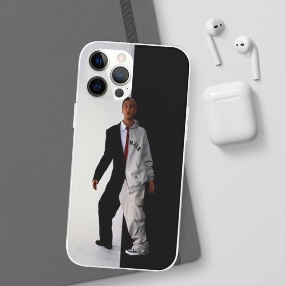 Formal & Casual Attire White And Black Eminem iPhone 12 Cover - Rappers Merch