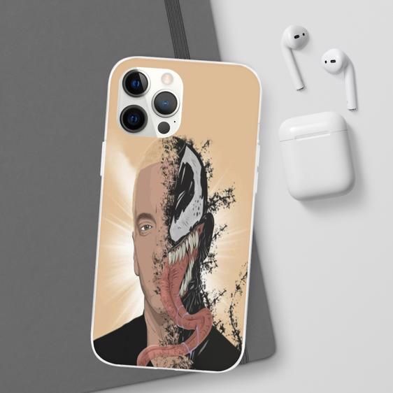 Half-Face Eminem And Symbiote Venom iPhone 12 Cover - Rappers Merch