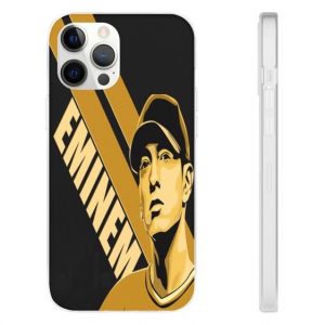 Hip-Hop Rap Icon Eminem Name Logo Yellow iPhone 12 Cover - Rappers Merch