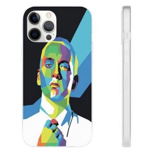 Multicolor Abstract Art Eminem iPhone 12 Fitted Case - Rappers Merch