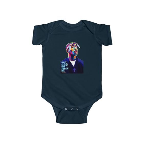 Only God Can Judge Me 2Pac Abstract Head Art Baby Onesie - Rappers Merch